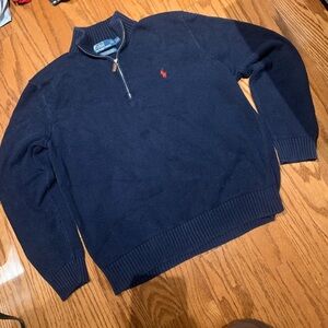 Vintage Polo Ralph Lauren Dark Blue Zip-Up Sweater